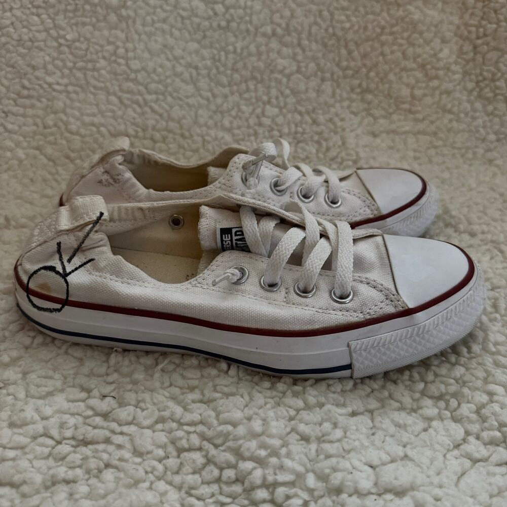 Converse low Slip On White Shoreline All Star sneaker Women size 6 - Picture 4 of 6